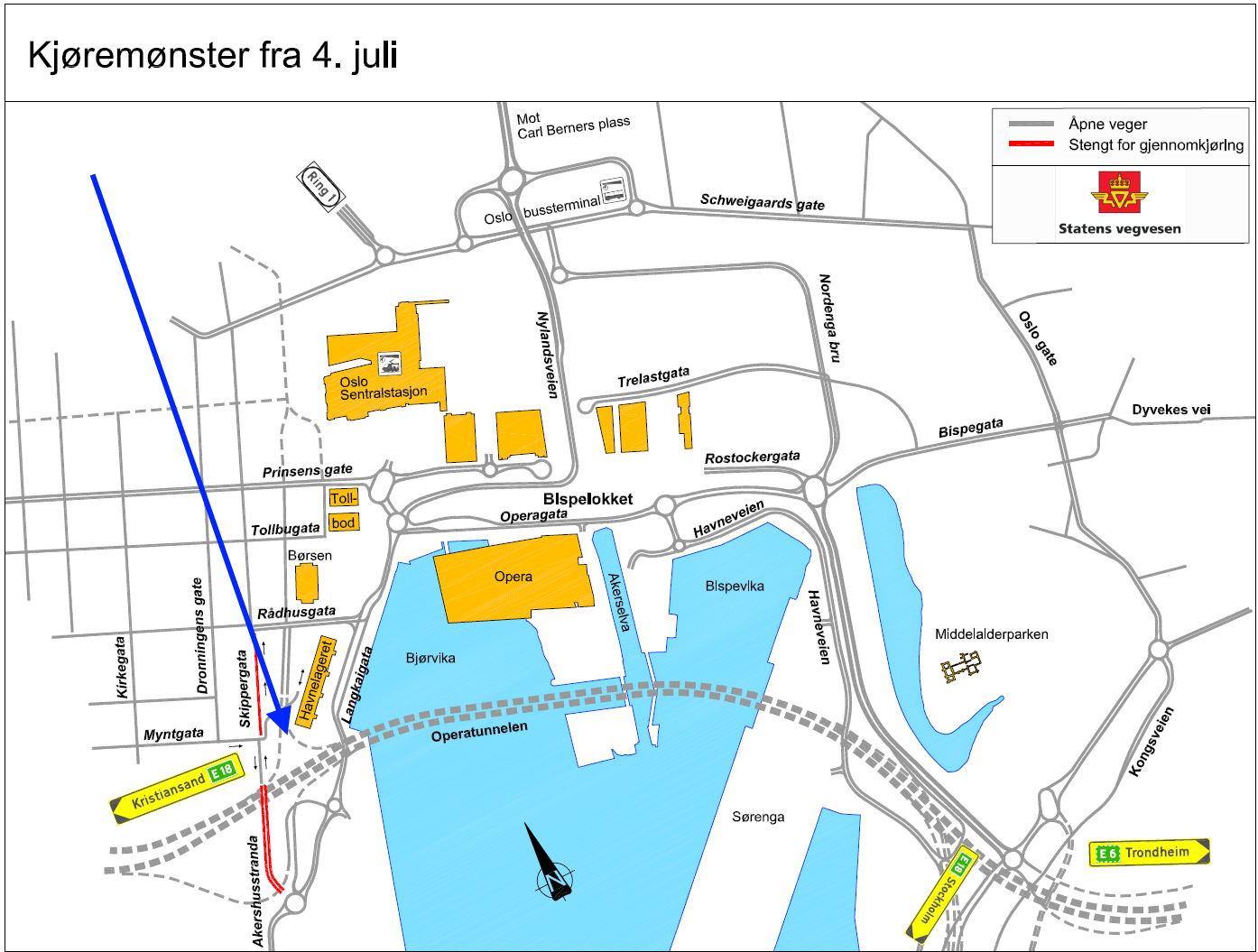 Bjørvika juli 2012 - kart